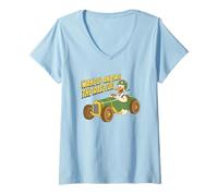 Femme Réveillez-Vous et sentez Le Carburant de Course T-Shirt avec Col en V