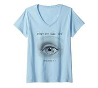 Femme Revelation 1:7 Rapture & Second Coming Every Eye Shall See T-Shirt avec Col en V
