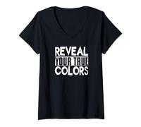 Femme Révélez Vos Vraies Couleurs - Activiste T-Shirt avec Col en V