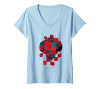 Femme Revenez et jouez à l'horreur Pennywise Face Art T-Shirt avec Col en V