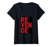 Femme Revenge Vendetta venganza Vengeance Rache T-Shirt avec Col en V
