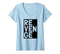 Femme Revenge Vendetta venganza Vengeance Rache T-Shirt avec Col en V
