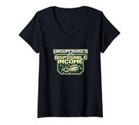 Femme Revenu jetable Non supervisé Dépenses Riches des Adolescents T-Shirt avec Col en V