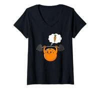 Femme Rêver de Carottes Orange Gym Motivation T-Shirt avec Col en V