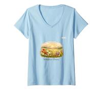Femme Rêves de Fleurs Sauvages T-Shirt avec Col en V