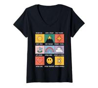 Femme Rêvez Grand Travaillez sans relâche Diffusez Esprit d'équi T-Shirt avec Col en V