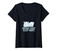 Femme Rêvez serré, dormez Bien! Pyjama grenouillère T-Shirt avec Col en V