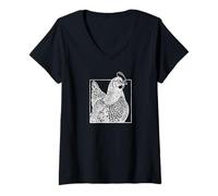 Femme Rhode Island Red Chicken - Art Vintage de la Ferme T-Shirt avec Col en V