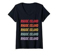 Femme Rhode Island T-Shirt avec Col en V
