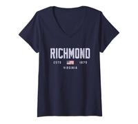 Femme Richmond VA/Conception du Terrain de Richmond en Virginie T-Shirt avec Col en V