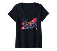 Femme Ride with Passion : Embracing The Journey and Destination Tee T-Shirt avec Col en V