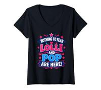 Femme Rien à craindre Lolli et Pop sont là pour Les Couples Assortis T-Shirt avec Col en V