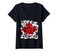 Femme Rien ne me Fait Peur, ma Femme, C'est de l'humour Franco-Canadien T-Shirt avec Col en V
