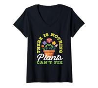 Femme Rien Que Les Plantes ne Peuvent réparer T-Shirt avec Col en V