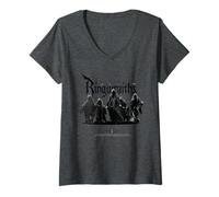 Femme Ringwraiths Dark Fantasy Riders Gathering T-Shirt avec Col en V