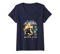 Femme Ripple Junction x My Hero Academia Katsuki Bakugo Anime T-Shirt avec Col en V