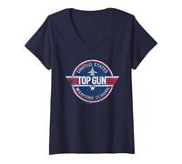 Femme Ripple Junction x Top Gun Fighter Weapons School T-Shirt avec Col en V