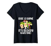Femme Rise and Shine, C'est Un Brunch Amusant à l'heure du Cocktail de Bloody Mary T-Shirt avec Col en V