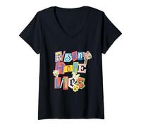 Femme Risen Hope Lives Christian Easter Resurrection Faith Cross T-Shirt avec Col en V