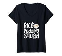 Femme Riz Pudding Squad Funny Arroz Con Leche Rice Pudding Lovers T-Shirt avec Col en V