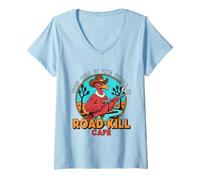 Femme Road Kill Café We Grill It T-Shirt avec Col en V