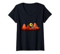 Femme Roadrunner : Bird Desert Vibes, Arizona, Nouveau-Mexique, Nevada T-Shirt avec Col en V