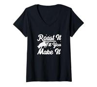 Femme Roast Until You Make It Philipino Cuisine Funny Lechon Lovers T-Shirt avec Col en V