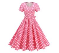 Femme Robe Cocktail Soirée Vintage Rétro Année 1950 Audrey Hepburn Pin-Up Rockabilly Swing Manche Courte Chic Et Elegante Tenue Femme Rcabilly Aesthetic Pas Cher