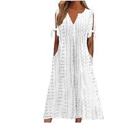 Femme Robe de Plage Longue Robe Sexy Bohème Pas Cher Elegante Été Maxi Robes Ample Chic Décontracté Sexy Robe de Soirée Bohème L'été Casual Habillée Robes avec Poches