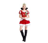 Femme Robe Mère Noël Père Déguisement Lutin Elfe de Noël Costume Santa Claus Robes à Manche Longue Velours Robe de Fête Soirée