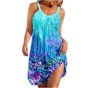 Femme Robe Plage Robe Sexy Femme Robe Sans Manches Femme Robe D’Été Redingote Taille Empire Mini Robe À Col Rond Femme Robe Haut Forme Coupe Sans Manches Robe Imprimée À Ourlet Aq0B221111J 3XL