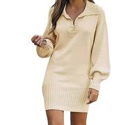 Femme Robe Pull Chic Sexy Mi Longue Col V Robe Tricotée Manches Longues | Pull Robe Portefeuille Cache Coeur Élégante En Automne Hiver Robe Moulante Coupe Ajustée Uni Pour Quotidien Sorties Soirée