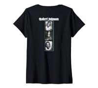 Femme Robert Johnson_002_Back Printed T-Shirt avec Col en V