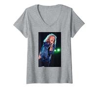 Femme Robert Plant de LED Zeppelin en Concert à Wembley 1992 T-Shirt avec Col en V