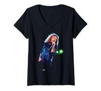 Femme Robert Plant en Concert à Wembley LED Zeppelin 1992 T-Shirt avec Col en V