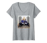 Femme Robert Plant Jimmy Page LED Zeppelin Chris Duffy Photographie T-Shirt avec Col en V