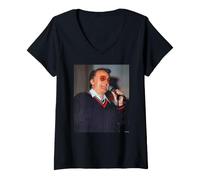 Femme Robert Vaughn Acteur Man from U.N.C.L.E. par Dick Barnatt T-Shirt avec Col en V