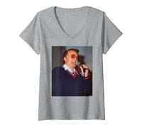 Femme Robert Vaughn Man from U.N.C.L.E. Acteur par Dick Barnatt T-Shirt avec Col en V