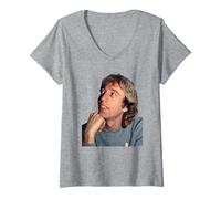 Femme Robin Gibb Bee Gees Night Fever par Virginia Turbett T-Shirt avec Col en V