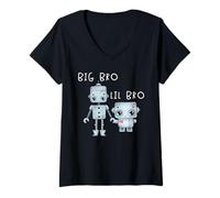 Femme Robo Boy pour Lil Bro Big Bro Matching Brother Dude Robotics T-Shirt avec Col en V