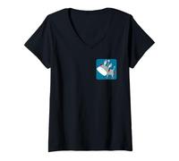 Femme Robot Burrito T-Shirt avec Col en V