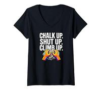 Femme Rock Climbing Bouldering Chalk Up Climb Hands T-Shirt avec Col en V
