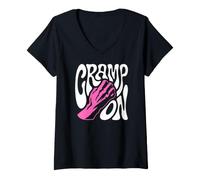 Femme Rock Climbing Cramp on Bouldering Climber Pun T-Shirt avec Col en V
