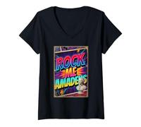 Femme Rock Me Amadeus Mozart T-Shirt avec Col en V
