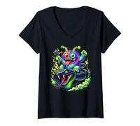 Femme Rock on Happy Cobra - Monster Snake T-Shirt avec Col en V