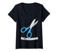 Femme Rock Paper Scissors Group Halloween Costume Tee T-Shirt avec Col en V