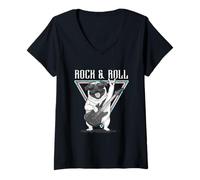 Femme Rock & Roll Carlin Guitare Style Cool T-Shirt avec Col en V