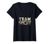 Femme Rock & Roll Votre Style de Vie sain avec la Photo de l'esprit d'équipe T-Shirt avec Col en V