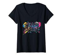 Femme Rock & Roll Your Healthy Life Style Team Spirit Splash T-Shirt avec Col en V