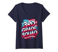 Femme Rockin' 3e Grade Squad Premier Jour 250 Ans Jeu pour Enseignant T-Shirt avec Col en V